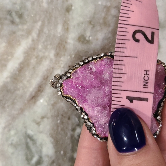 Rhinestones geode pink charm - Picture 3 of 4